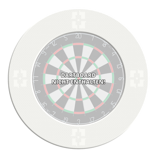 Das Bild zeigt einen Artikel mit dem Namen MSF-K2_McDart_Precision_Nano_Dartboard_Surround_Wei_3. Vermutlich ist dies ein weiteres weißes Dartboard-Surround von McDart.