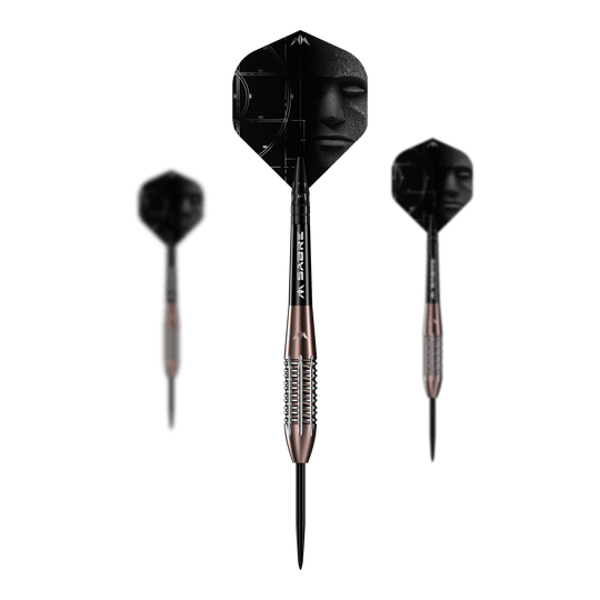 Mission Arkitekt Bronzo Silice PVD Steeldarts - 23,5 g Abgebildet ist ein Set der Mission Arkitekt Bronze Silika PVD Steeldarts mit 23,5g. Das Set zeigt mehrere Darts in Bronzeoptik.