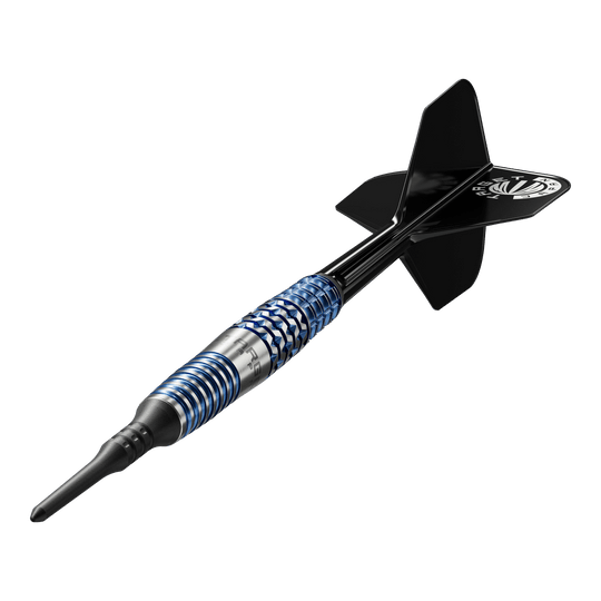 Target Japan Toru Suzuki Sereno GEN2 Freccette morbide - 20 g Dies ist ein Softdart mit einem schwarzen Flight und einem silber-blauen Barrel. Es handelt sich um das Modell "Target Japan Toru Suzuki Sereno GEN2 Softdarts - 20g".