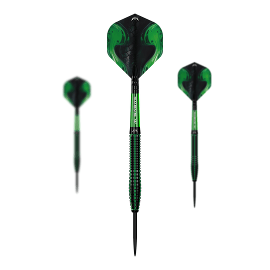 Freccette in acciaio Mission Venom Das Set Mission Venom Steeldarts liegt sortiert im Bild. Das Material erscheint stabil.
