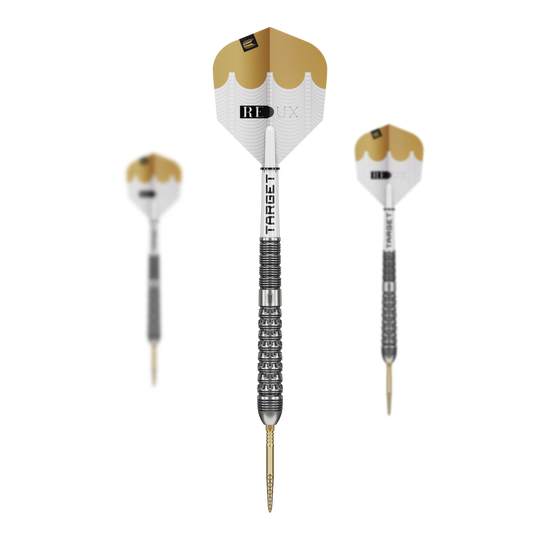 Freccette in acciaio Target Redux 03 Swiss Point Das Bild zeigt ein Set der Target Redux 03 Swiss Point Steeldarts. Das Set ist ideal für jeden Dartliebhaber.
