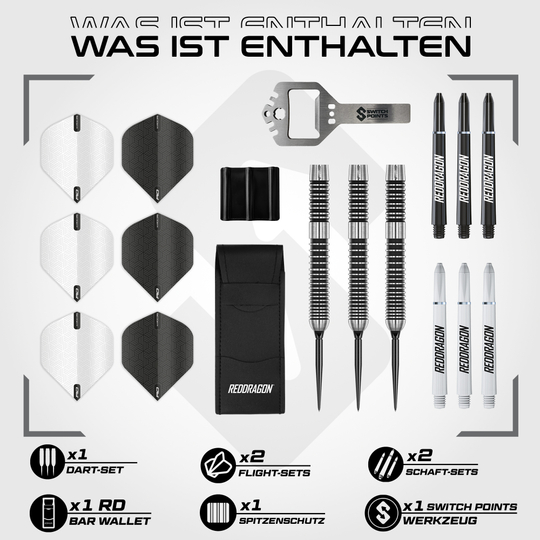 Dardi in acciaio Red Dragon Pegasus Switch Point Hier siehst du die Red Dragon Pegasus Switch Point Steeldarts. Diese Steeldarts bieten ein präzises Wurferlebnis.