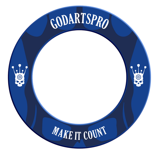 Go Darts Pro Dartboard Surround Dartboard-Surround in Blau ist abgebildet. Es dient zur Umrahmung und zum Schutz des Dartboards.