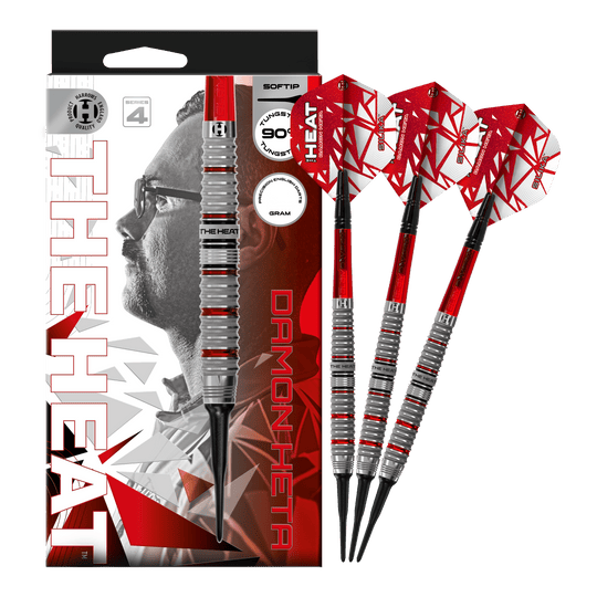 Freccette morbide Damon Heta Series 4 di Harrow Hier ist das Produkt Harrows Damon Heta Series 4 Softdarts zu sehen. Die Darts zeichnen sich durch ihre hochwertige Verarbeitung aus.