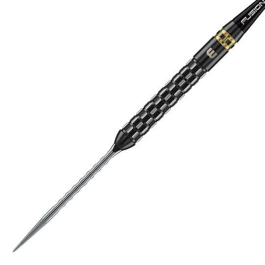 Winmau Gian Van Veen TS-PRO Switch Point Steeldarts Gezeigt werden Winmau Gian Van Veen TS-PRO Switch Point Steeldarts. Die Darts befinden sich in einer ordentlichen Reihe auf hellem Hintergrund.