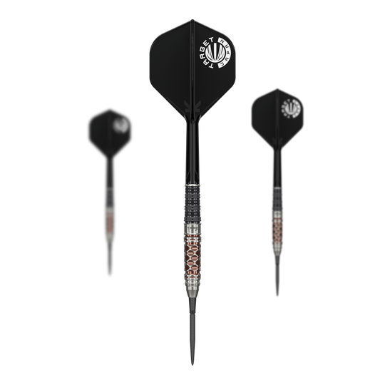 Freccette Target Japan Charis GEN6 Swiss Point in acciaio - 23 g Dieses Bild präsentiert das Set der Target Japan Charis GEN6 Swiss Point Steeldarts - 23g. Es zeigt alle enthaltenen Darts in einer Übersicht.