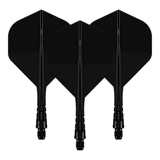 Sistema di albero di volo Mission Force 90 Vortex No2 - Nero pieno Das Foto zeigt ein Set des Mission Force90 Vortex No2 Flight-Shaft-Systems in Solid Black mit 222 mm Länge. Die schwarze Farbgebung ist gut sichtbar.