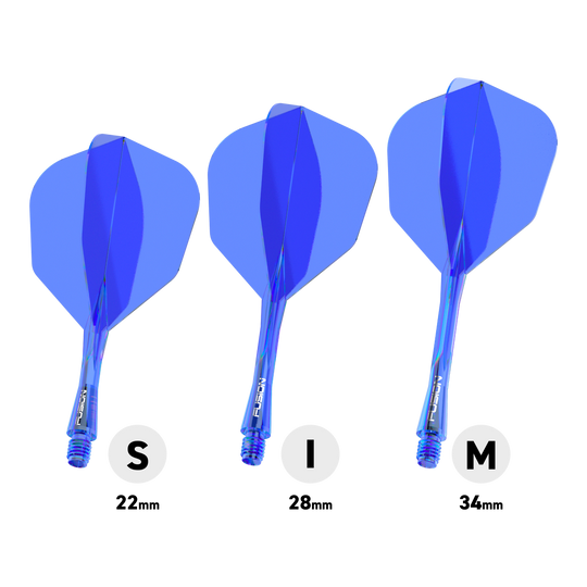 Sistema di alberi di volo a fusione Winmau n. 6 blu Abgebildet ist das Winmau Fusion Flight-Shaft-System No6 in Blau. Es dient zur Stabilisierung von Dartpfeilen.