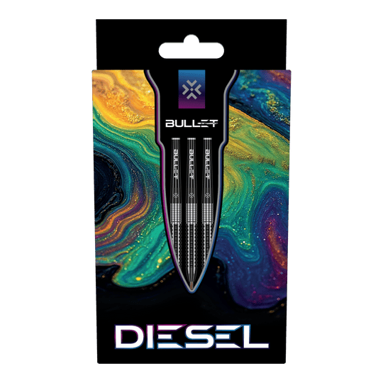 Bullet Diesel freccette in acciaio Zu sehen sind die Bullet Diesel Steeldarts. Das Bild zeigt das Aussehen und Design dieses Dartprodukts.