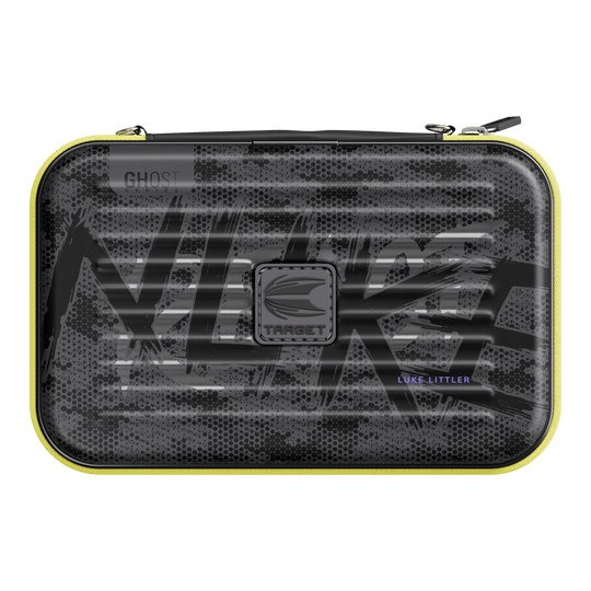 Das Bild zeigt das Takoma XL Ghost Series Luke Littler Dartcase. Es handelt sich um ein spezielles Dartcase für Dartzubehör.