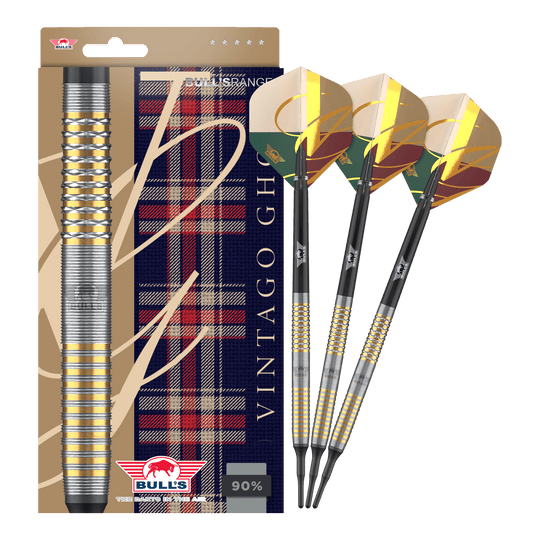 Freccette morbide Bulls NL Vintage Ghost - 20 g Das Bild zeigt die Bulls NL Vintago Ghost Softdarts - 20g in voller Ansicht. Die Softdarts sind für Freizeit- und Profispieler geeignet.