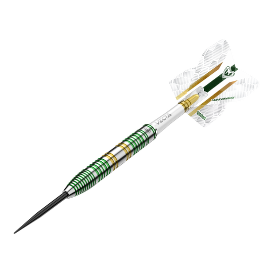 Freccette in acciaio Winmau Xenon Das Bild zeigt mehrere Winmau Xenon Steeldarts aus neuer Perspektive. Form und Design bleiben gleich.