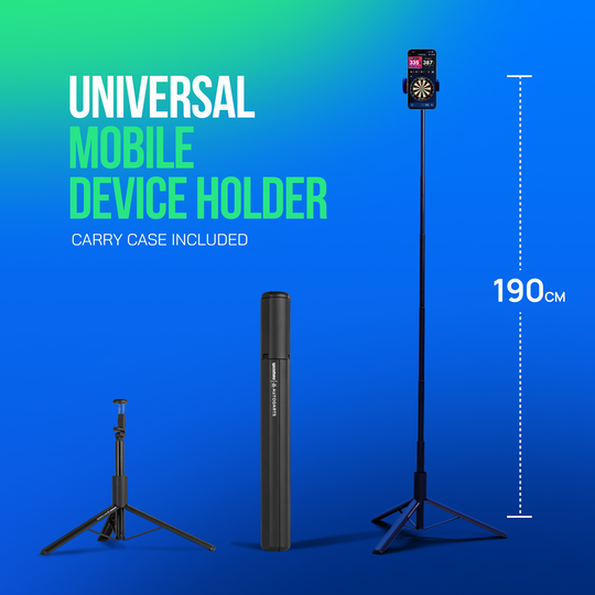 Pacchetto Winmau Autodarts con supporto per dispositivo e abbonamento di 12 mesi. Zu sehen ist das Winmau Device Stand & 12 Monate Membership Bundle. Dieses Bundle eignet sich für Dartfans und enthält einen Ständer sowie eine Jahresmitgliedschaft.