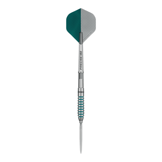 Freccette in acciaio Precise 180 MRV1 Dieses Bild zeigt die Precise 180 MRV1 Steeldarts - 23g. Die Darts haben ein modernes Design und sind langlebig.
