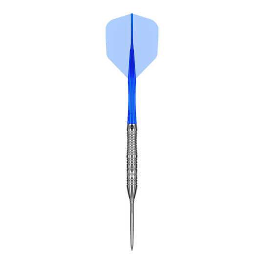 Freccette in acciaio Caliburn Rix EZ-EVO R2 Dieses Bild zeigt einen einzelnen Caliburn Rix EZ-EVO R2 Steeldart. Der Dart ist in Nahaufnahme zu sehen.