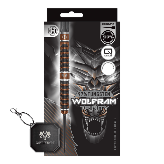 Freccette in acciaio Harrows Tungsten Trinity Quick Point Zu sehen sind die Harrows Wolfram Trinity Quick Point Steeldarts. Sie eignen sich ideal für professionelle Dartspieler.
