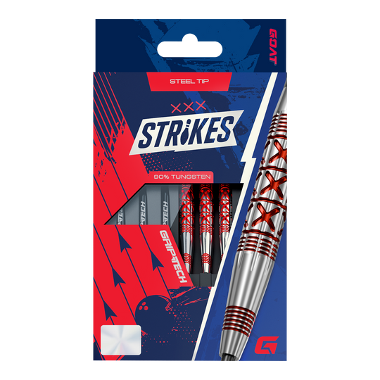 GOAT colpisce Steeldarts Hier ist das Produkt GOAT Strikes Steeldarts abgebildet. Die Steeldarts sind hochwertig verarbeitet und für Dartspieler geeignet.