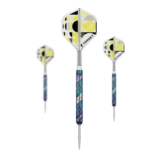 Freccette in acciaio Target Luke Littler Edge Swiss Point Hier sieht man die Target Luke Littler Egde Swiss Point Steeldarts im Set. Das Set ist ideal für Dartspieler, die professionelle Ausrüstung suchen.