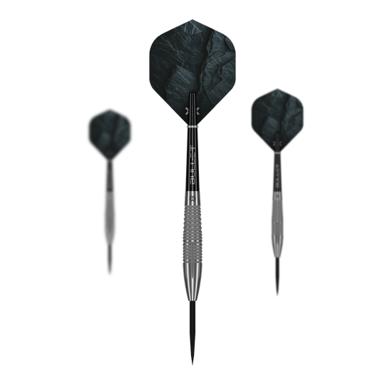 freccette in acciaio Bullet Monolith Bullet Monolith Steel Darts sind dargestellt. Es handelt sich um ein Set von Steeldarts aus der Bullet Monolith Serie.