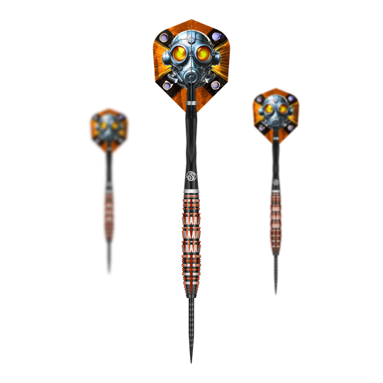 Freccette Shot Badlands Rustin Steel - 23 g Dies ist ein Bild der Shot Badlands Rustin Steeldarts - 23g. Das Produkt ist als Set abgebildet.