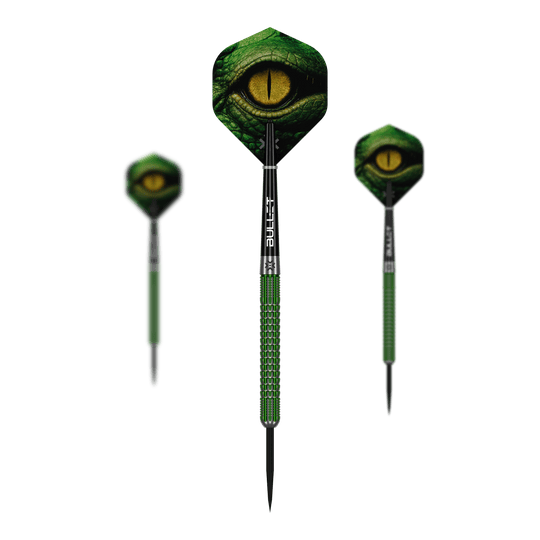 Freccette in acciaio Bullet Gator Abgebildet sind die Bullet Gator Steeldarts in einem Set. Die Darts sind für das Spiel mit Stahlspitzen geeignet.