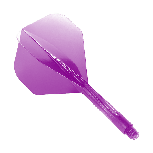 Standard del sistema di volo Condor Ax Purple Auf dem Bild ist ein lilafarbener Dart-Flight mit integriertem Shaft zu sehen. Es handelt sich um das Produkt „Condor Axe Purple Flight-System Standard“.