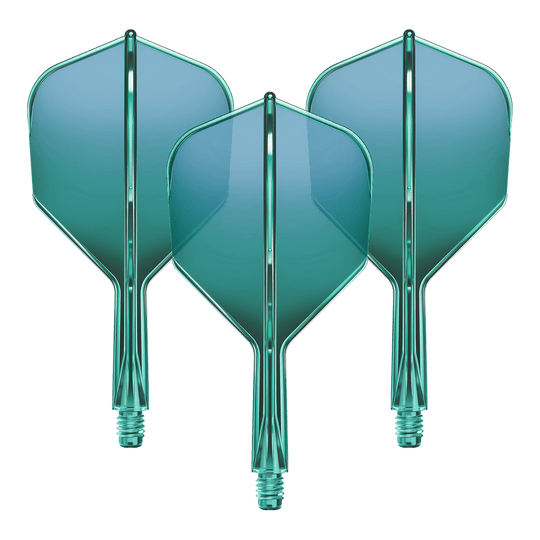 Sistema di alberi di volo GOAT A1R No6 - Verde Ein Set Flight-Shaft-System mit strukturierter Oberfläche liegt auf einer hellen Fläche. Die Bauteile sind gerade ausgerichtet.