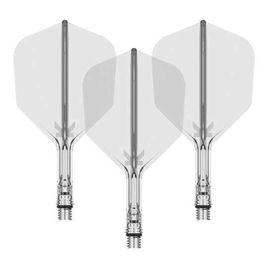 Voli Target K-Shift No6 - Libero Ein Set von Target KShift No6 Dart-Flights in klarer, durchsichtiger Optik, 19 mm lang. Die Abbildung zeigt mehrere Flights als Set.