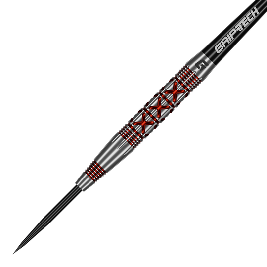 GOAT colpisce Steeldarts Das Foto zeigt die GOAT Strikes Steeldarts aus einer anderen Perspektive. Die Details des Dartpfeils sind gut erkennbar.