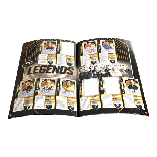 Panini PDC World Darts Championship 2025/26 - Album da collezione con copertina rigida e adesivi ufficiali Zu sehen ist das Panini PDC World Darts Championship 2025/26 - Official Sticker Hardcover Sammelalbum. Es wurde für Sticker der Darts-WM 2025/26 entworfen.