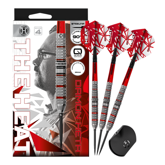 Freccette in acciaio Quick Point Damon Heta Series 4 di Harrow Hier wird das Set Harrows Damon Heta Series 4 Quick Point Steeldarts präsentiert. Das Produkt besticht durch Präzision und robuste Verarbeitung.