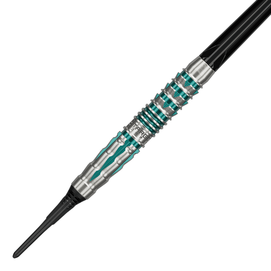 Freccette morbide Target Black Marque Pierce - 18,5 g Die Abbildung präsentiert die Target Black Marque Pierce Softdarts mit einem Gewicht von 18,5g. Diese Softdarts bieten hohe Qualität und Präzision beim Wurf.
