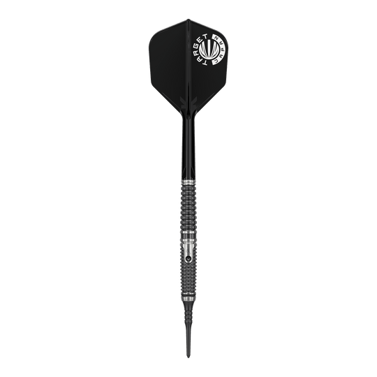 Target Japan Paul Lim The Legend GEN9 Softdarts - 20g sind auf diesem Bild deutlich zu erkennen. Die Aufnahme legt den Fokus auf das präzise gefertigte Barrel.