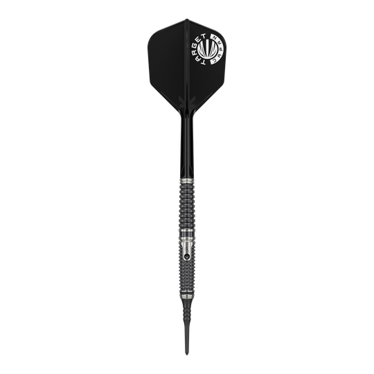 Target Japan Paul Lim The Legend GEN9 Freccette morbide - 20 g Target Japan Paul Lim The Legend GEN9 Softdarts - 20g sind auf diesem Bild deutlich zu erkennen. Die Aufnahme legt den Fokus auf das präzise gefertigte Barrel.