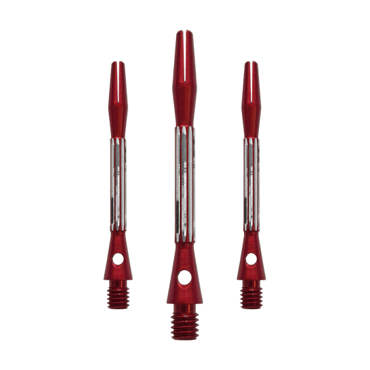 Aste in alluminio Bulls NL Flash 2 - Rosse - 46 mm Die Bulls NL Flash 2 Aluminium Shafts in Rot werden hier als Set gezeigt. Sie sind 46 mm lang und aus Aluminium gefertigt.