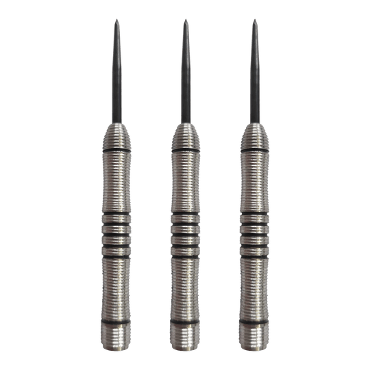 Barrels McDart Black Ring Steeldart - 24g Zu sehen ist ein Set der McDart Black Ring Steeldart-Barrels mit 24g. Das Set besteht aus mehreren gleichartigen Dart-Barrels.