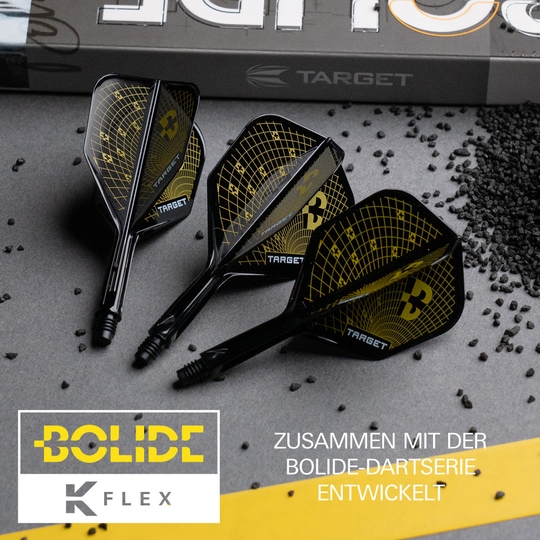 Alette Target K-Flex Bolide n. 6 Das Bild zeigt die Target K-Flex Bolide No6 Flights. Diese Flights sind für alle Dartspieler geeignet.