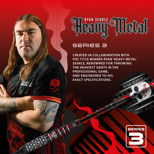 Freccette morbide Ryan Searle Series 3 di Harrow Zu sehen sind die Harrows Ryan Searle Series 3 Softdarts. Die Dartpfeile sind für das elektronische Dartspiel geeignet.