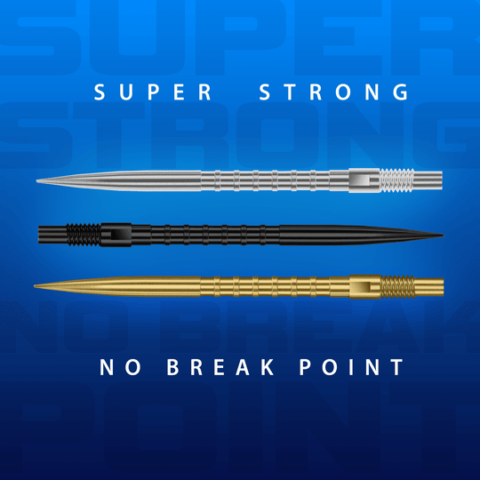 Punte per freccette Harrows Quick Point Heavy Metal - Oro Harrows Quick Point Heavy Metal Dartspitzen in Schwarz werden gezeigt. Sie haben eine strukturierte Oberfläche für besseren Halt.