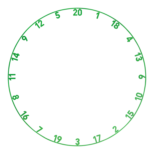 Bersaglio per freccette in acciaio Precise 180 Endorphine con anello numerato - Verde smeraldo Hier ist das Precise 180 Endorphine Steeldartboard mit Nummernring in der Farbe Emerald Green zu sehen. Es handelt sich um ein hochwertiges Steeldartboard mit Zahlenring.