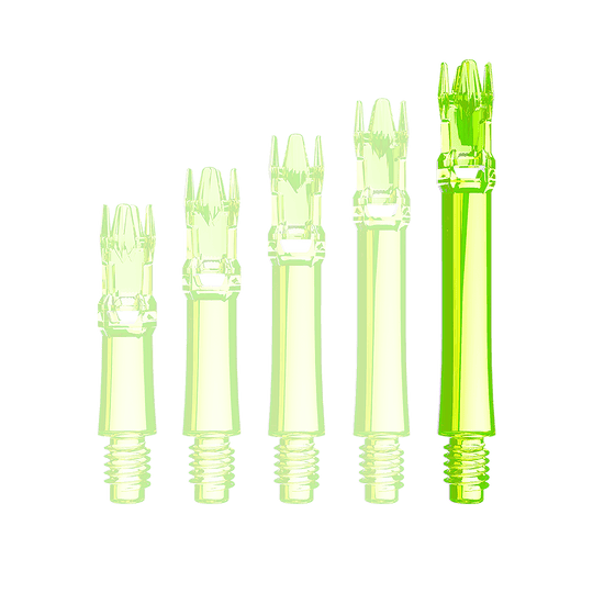 Alberi di ricambio L-Style L-System - Giallo neon Hier ist eine neongelbe Ersatzshaft dargestellt. Sie ist einzeln und von vorne aufgenommen.