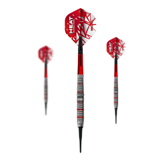 Freccette morbide Damon Heta Series 4 di Harrow Das Bild stellt das Set Harrows Damon Heta Series 4 Softdarts dar. In diesem Set sind mehrere Softdarts enthalten.