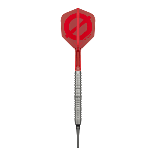 Gruppo bersaglio O 12 freccette morbide Zu sehen sind die Target Group O 12 Softdarts. Die Schäfte und Flights heben sich ab.