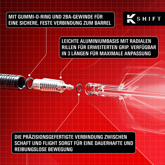 Target K-Shift No6 Flights - Bianco Das Bild zeigt die Target K-Shift No6 Flights in der Farbe Weiß. Diese Flights werden als Zubehör für Dartpfeile verwendet.