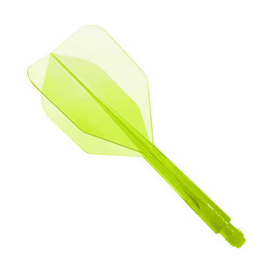 Condor_AXE_Neon_Flight_System_Gelb_Small_1 Das Bild zeigt das Produkt „Condor Axe Neon Yellow Flight-System Small“. Es handelt sich um ein kleines, neon-gelbes Dart-Flight-System.
