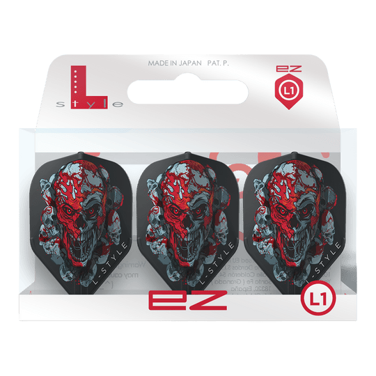 Alette L-Style Ryan Searle Signature V4 nere L1EZ Abgebildet sind die L-Style Ryan Searle Signature V4 Black L1EZ Flights. Sie sind schwarze Signature-Flights für professionelle Dartspieler.