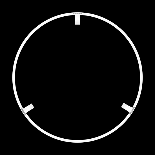 PACCHETTO Illuminazione a LED e surround Winmau Plasma Ice Das Bild zeigt einen runden LED-Beleuchtungsring von Winmau. Der Ring ist für die Beleuchtung und Umrandung eines Dartboards gedacht.