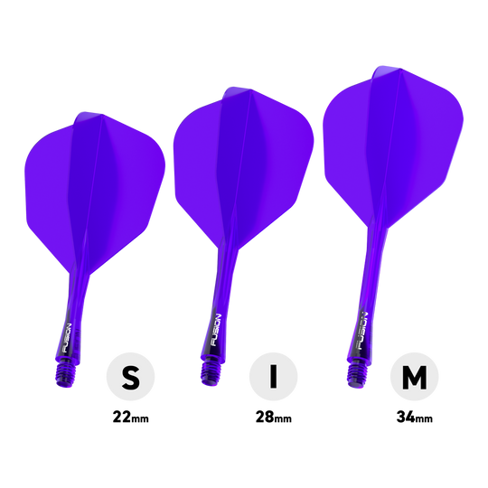 Sistema di alberi di volo a fusione Winmau n. 6 viola Abgebildet ist das Winmau Fusion Flight-Shaft-System No6 in Lila. Das Produkt ist Teil des Dartzubehörs für präzises Spielen.