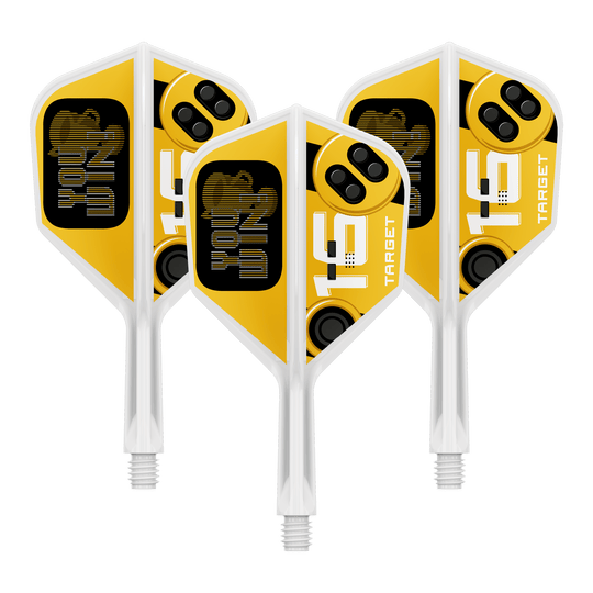 Target K-Flex Vinci 6 voli Ein Dart Flight wird abgebildet. Dies ist die Variante Target K-Flex YouWin No6 in der Größe 19 mm.