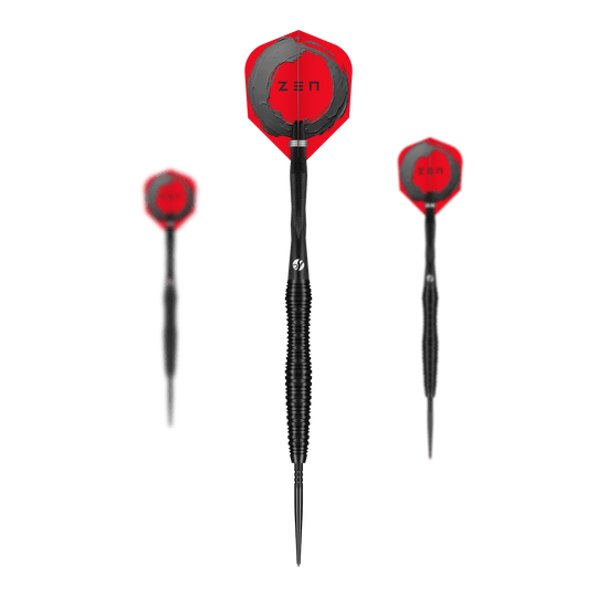 Freccette in acciaio Shot ZEN Scallop Turbo Point - 23 g Abgebildet ist ein Set der Shot ZEN Scallop Turbo Point Steeldarts - 23g. Das Set eignet sich ideal für ambitionierte Dartspieler.
